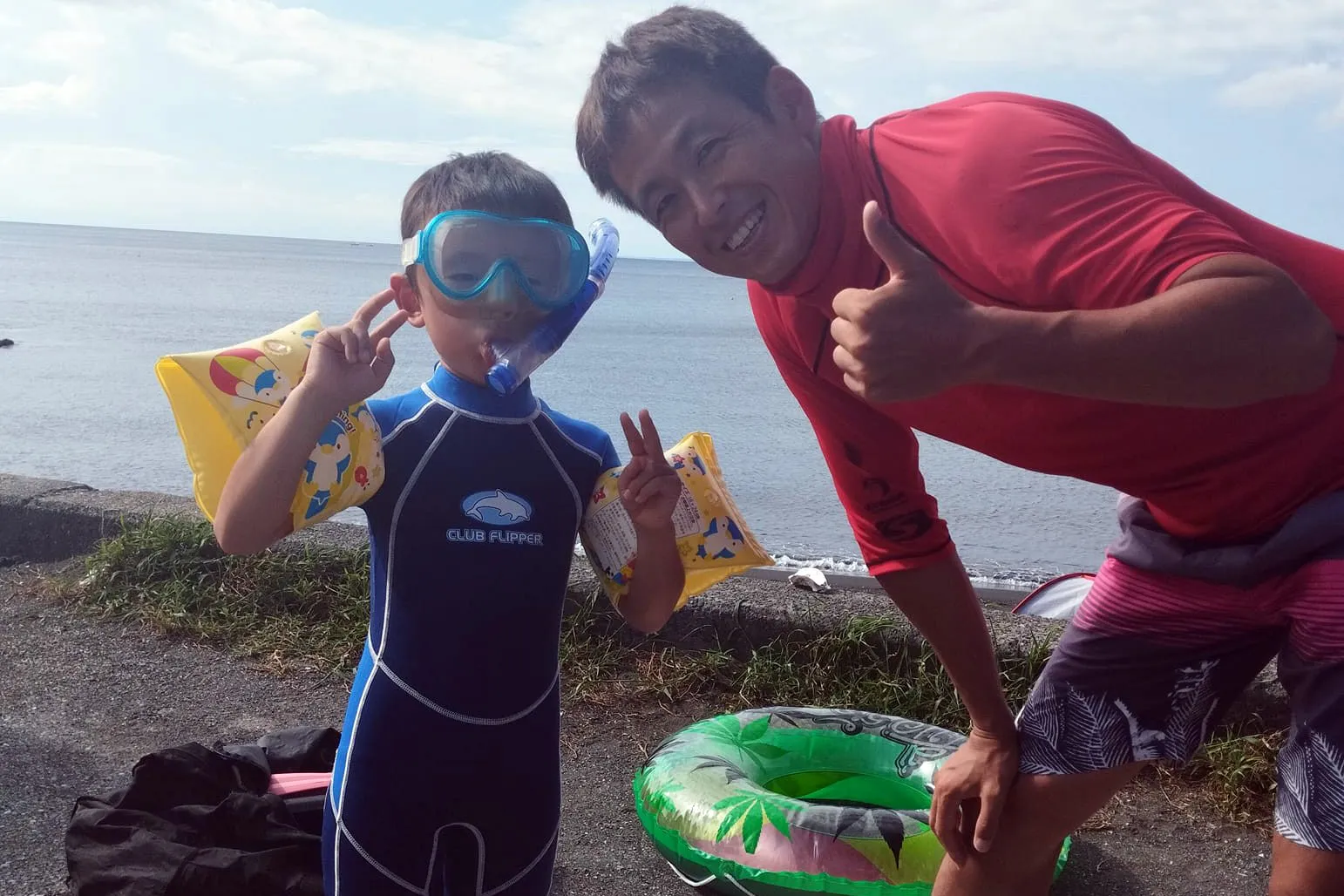 【シュノーケリングの練習をしに海へ】